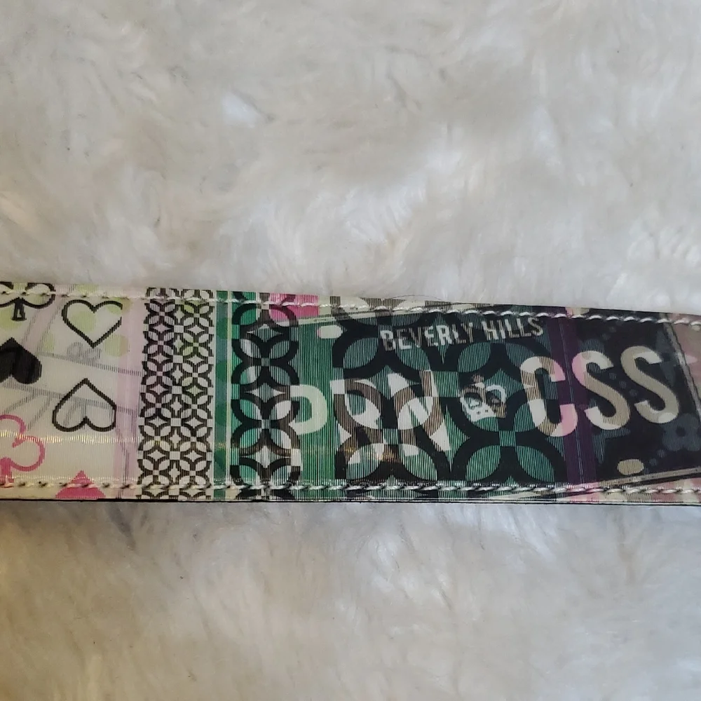 Vintage 90's Holographic Multicolor Patterned Women's Belt